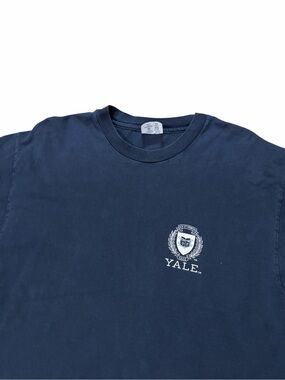 VTG 90s Champion Yale University Crest Logo Shirt Men’s Large Navy Blue